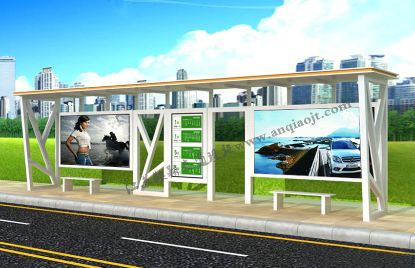 現(xiàn)代城市公交候車亭站臺AN1093-城市公交站亭