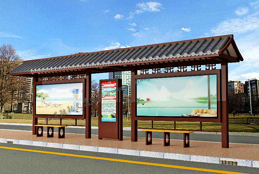 仿古候車(chē)亭AN1112-公交車(chē)站臺(tái)站亭公交站牌