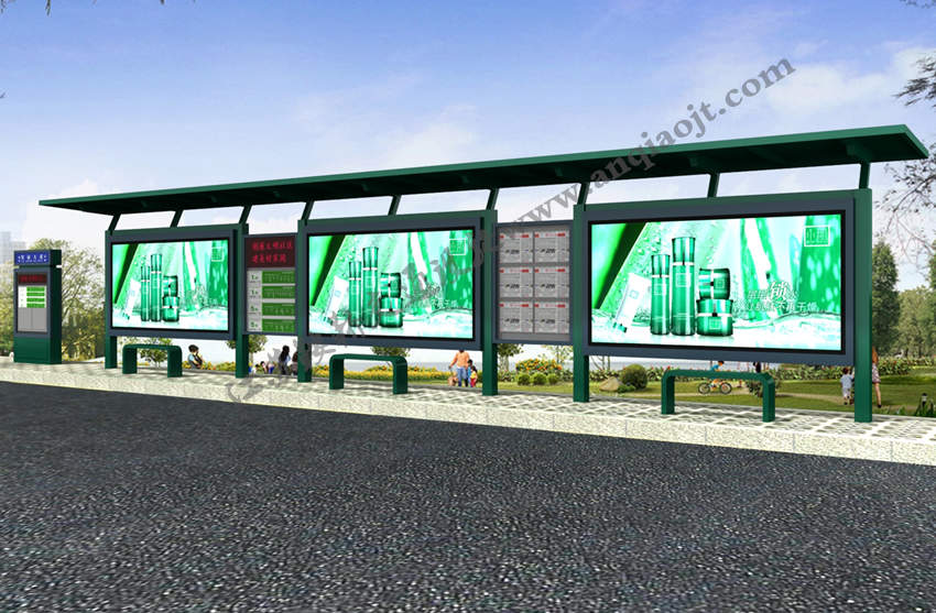 現(xiàn)代城市公交候車(chē)亭站臺(tái)AN1046-城市公交站亭