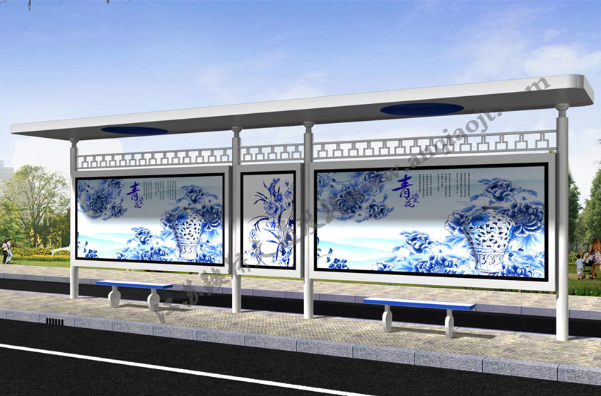 仿古候車亭AN1013-公交車站臺站亭公交站牌
