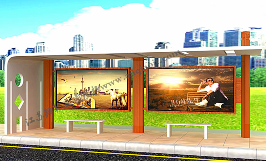 現(xiàn)代城市公交候車(chē)亭站臺(tái)AN1029-城市公交站亭