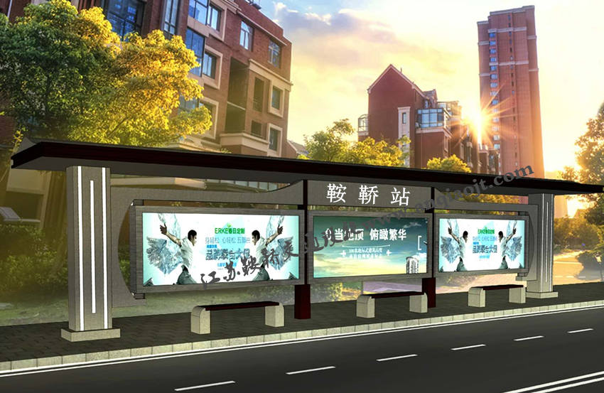 仿古候車亭AN1118-公交車站臺(tái)站亭公交站牌